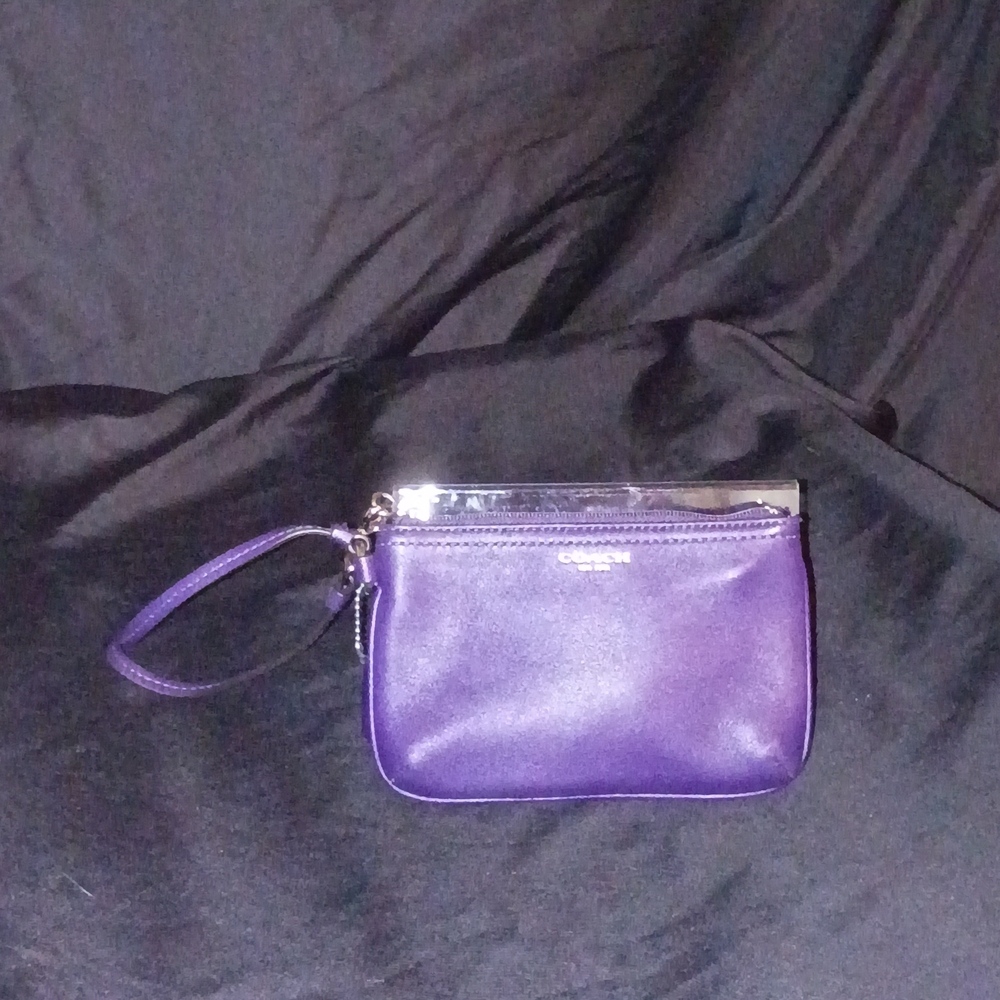 Coach Metallic Purple Wristlet